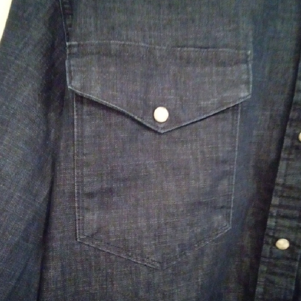Men's Casual Button Down Shirt - Dark Blue - Picture 2 of 14